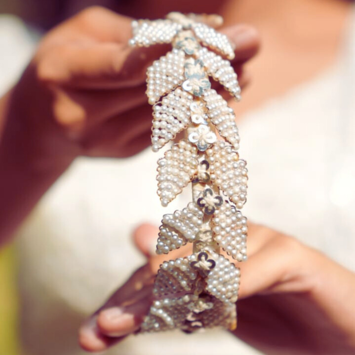 Pearl & Floral Handcrafted Hair Band