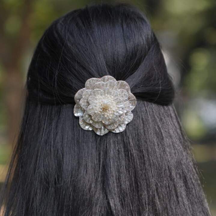 Glitter Petal Hair Clip – A Bloom of Grace