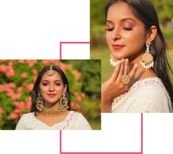 A model wearing Craft Setter's handmade jewellery.